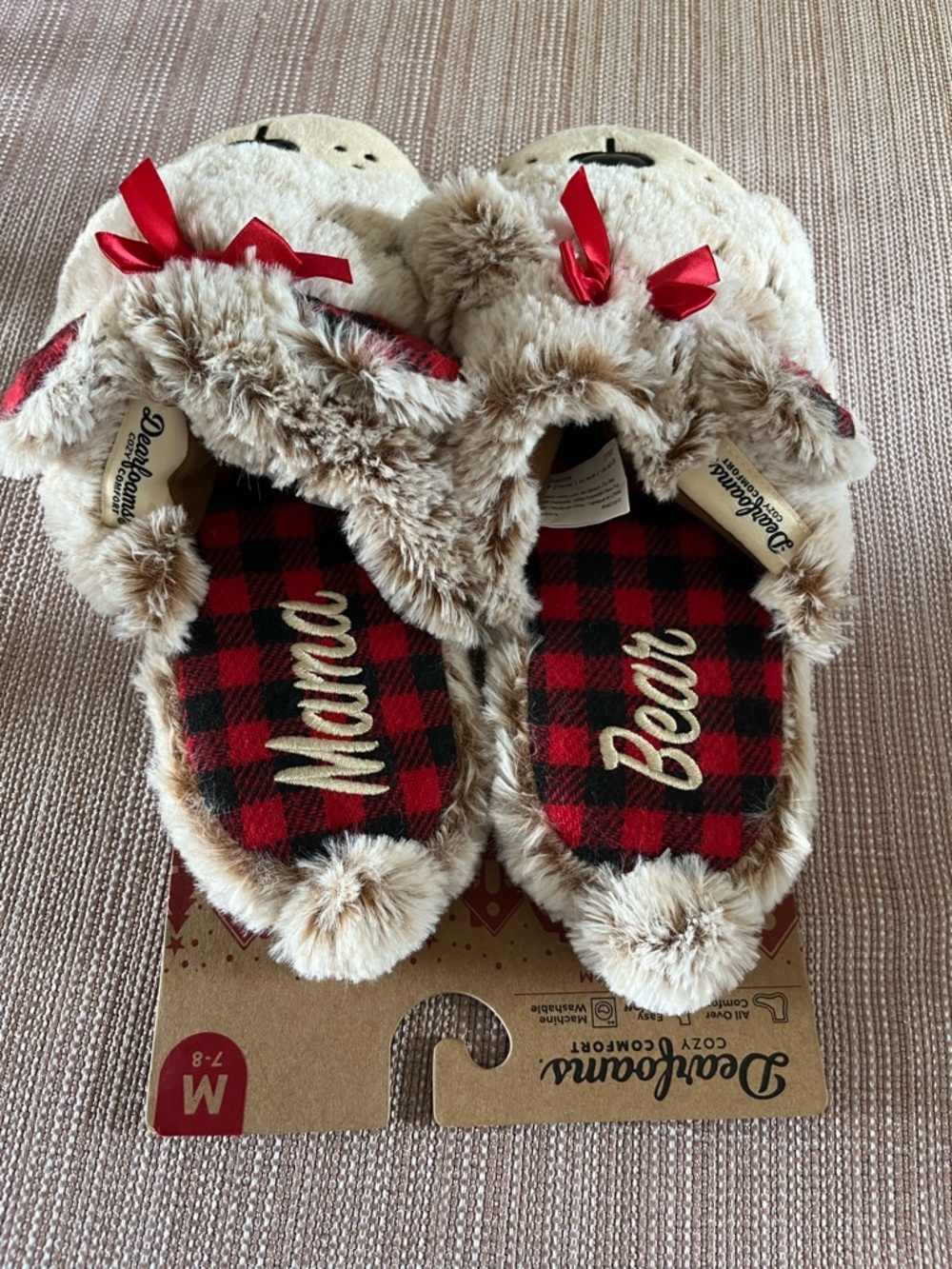 NWT! Dearfoams Mama Bear Clog Slippers Size Medium 7/8 - Picture 6 of 6